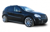 Mercedes Benz ML 63 AMG mit AIRMATIC-Tieferlegungskit und Lombartho einteilig poliert