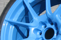 Detail Pulverbeschichtung Himmelblau