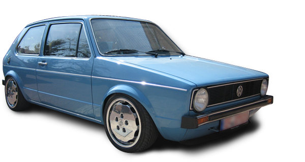 1er Golf in Blau mit schönen Felgen