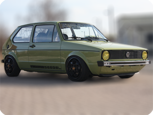 1er Golf in Grün mit Top-Felgen