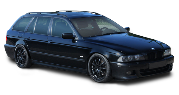 5er BMW mit schwarzen Felgen